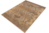 handmade Transitional Kafkaz gray Blue Hand Knotted RECTANGLE WOOL&SILK area rug 8 x 10